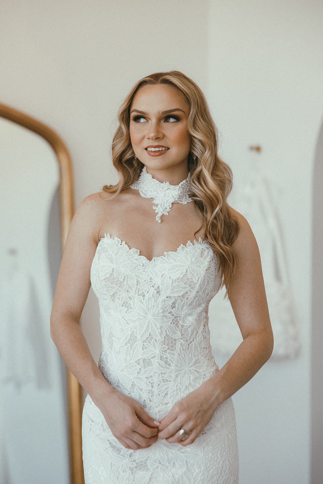 Real bride in a Lily and Lace Bride gown